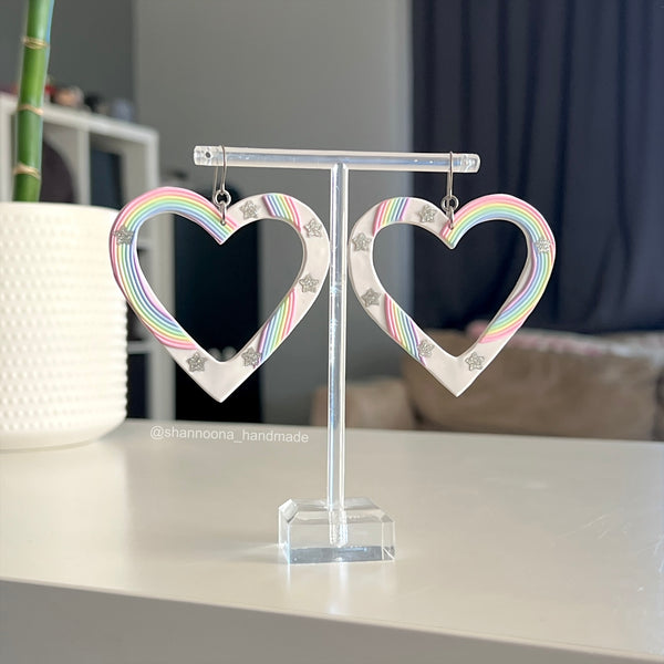 Heartsy Hoop Earrings - Rainbow