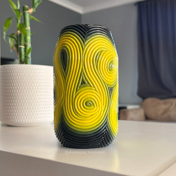 Yellow To Black Vase