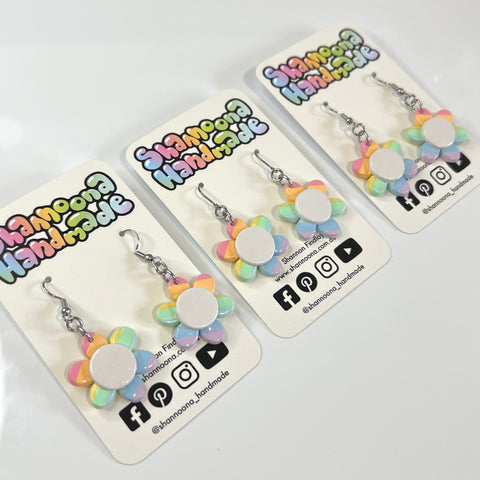 Rainbow Flower Earrings