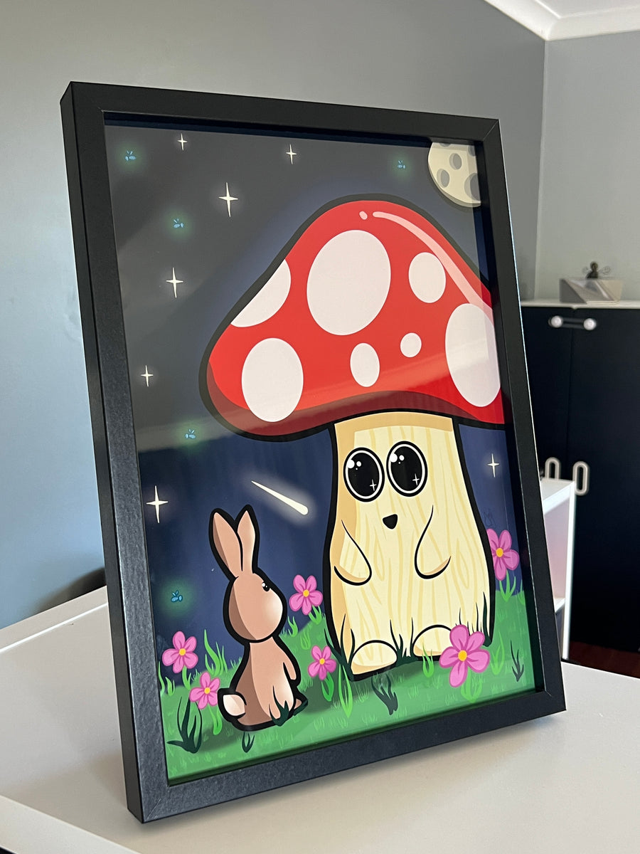 'The Mushroom and The Rabbit' Art Print – Shannoona Handmade