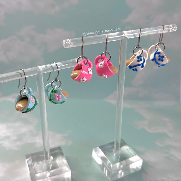Spill The Tea Earrings - Turquoise