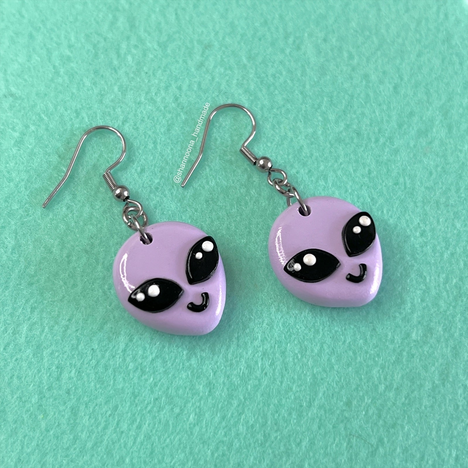 Purple Alien Earrings