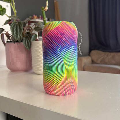 Neon Rainbow Waves Vase