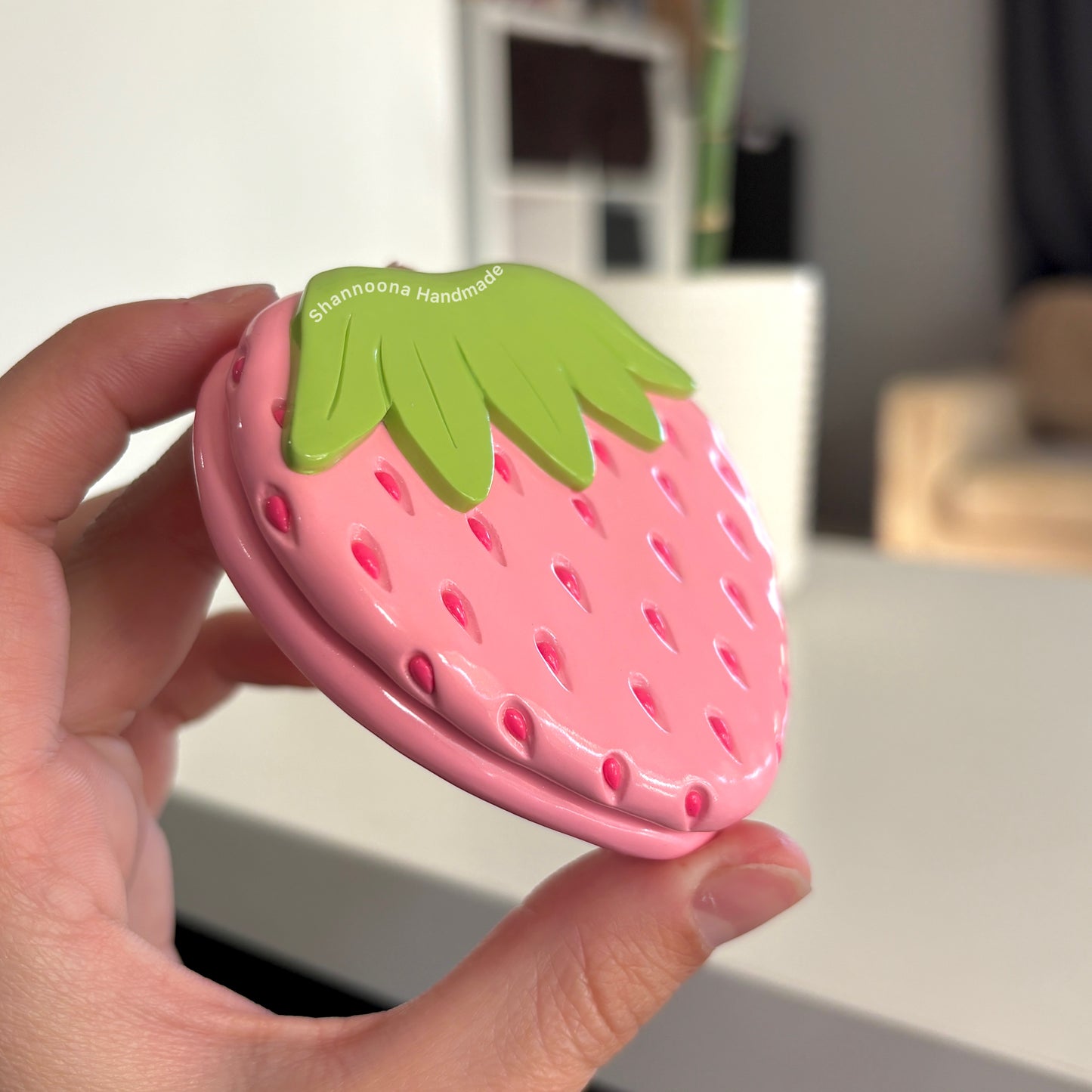 Strawberry Compact Mirror - Pink