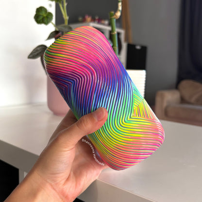 Neon Rainbow Waves Vase
