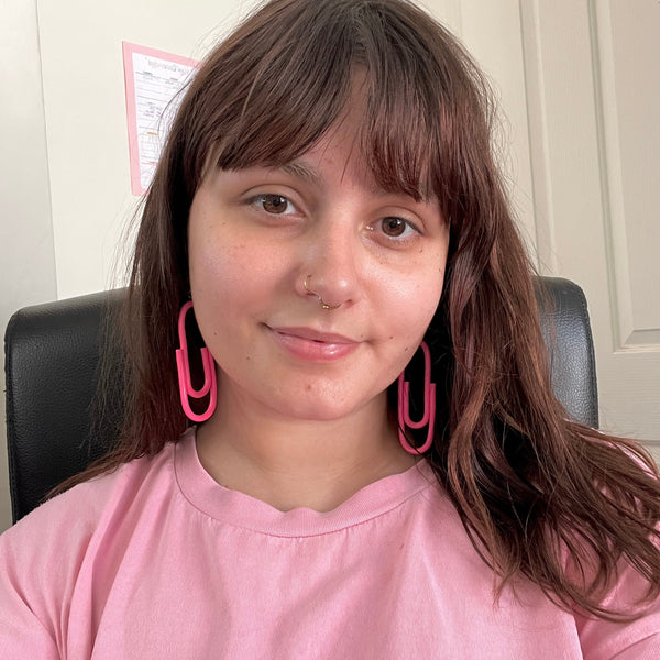 Jumbo Paper Clip Earrings - Purple