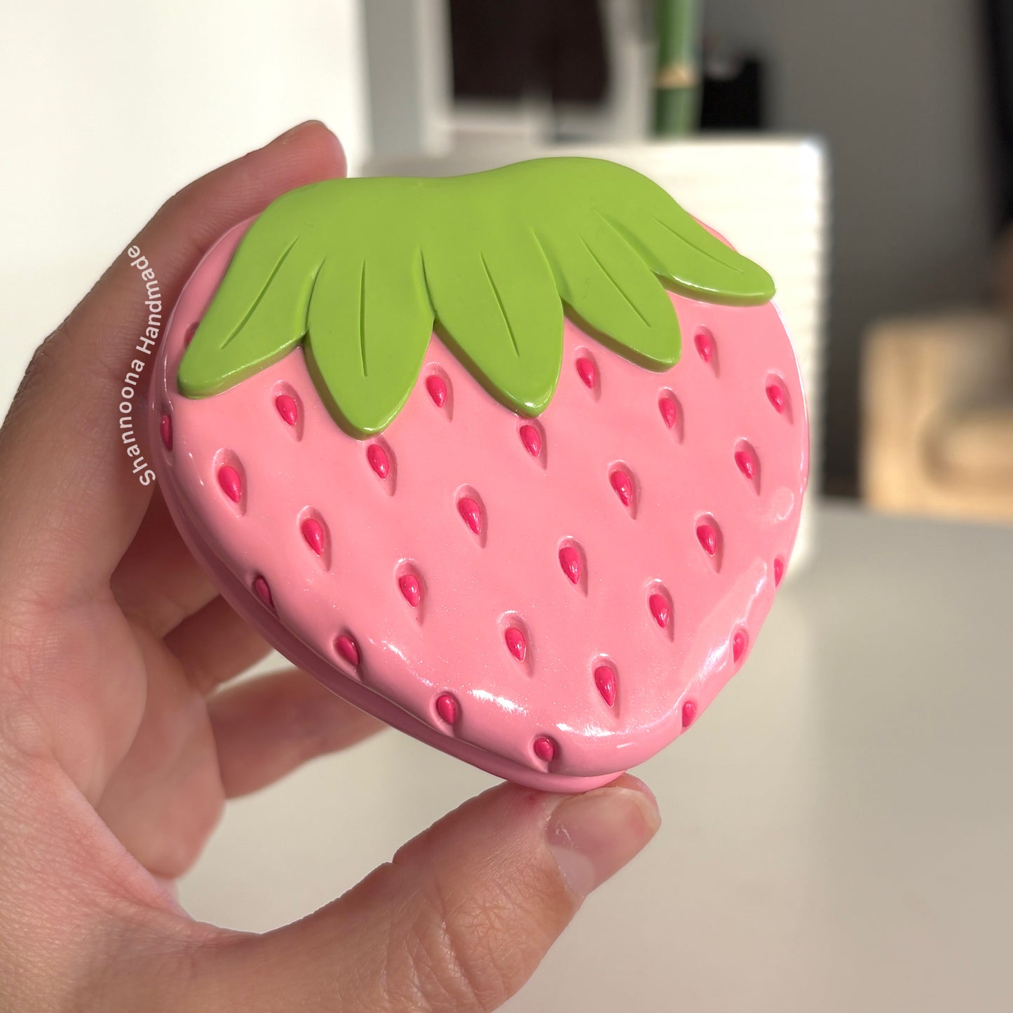 Strawberry Compact Mirror - Pink