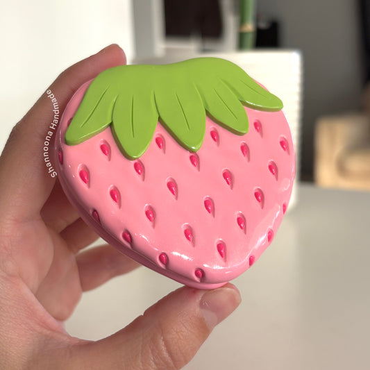Strawberry Compact Mirror - Pink