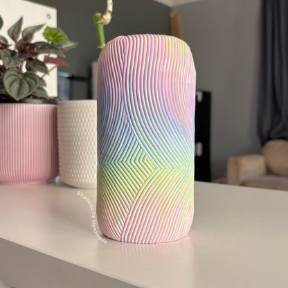 Pastel Rainbow Waves Vase