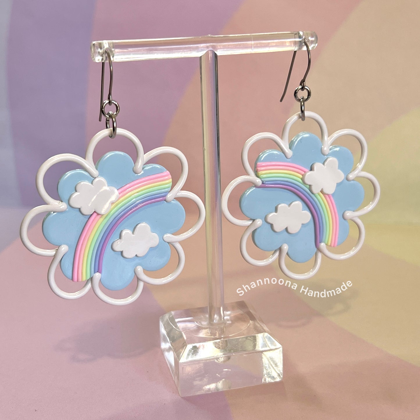 Rainbow Doily Earrings