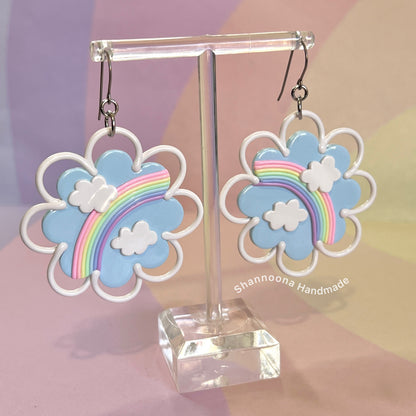 Rainbow Doily Earrings