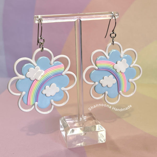Rainbow Doily Earrings