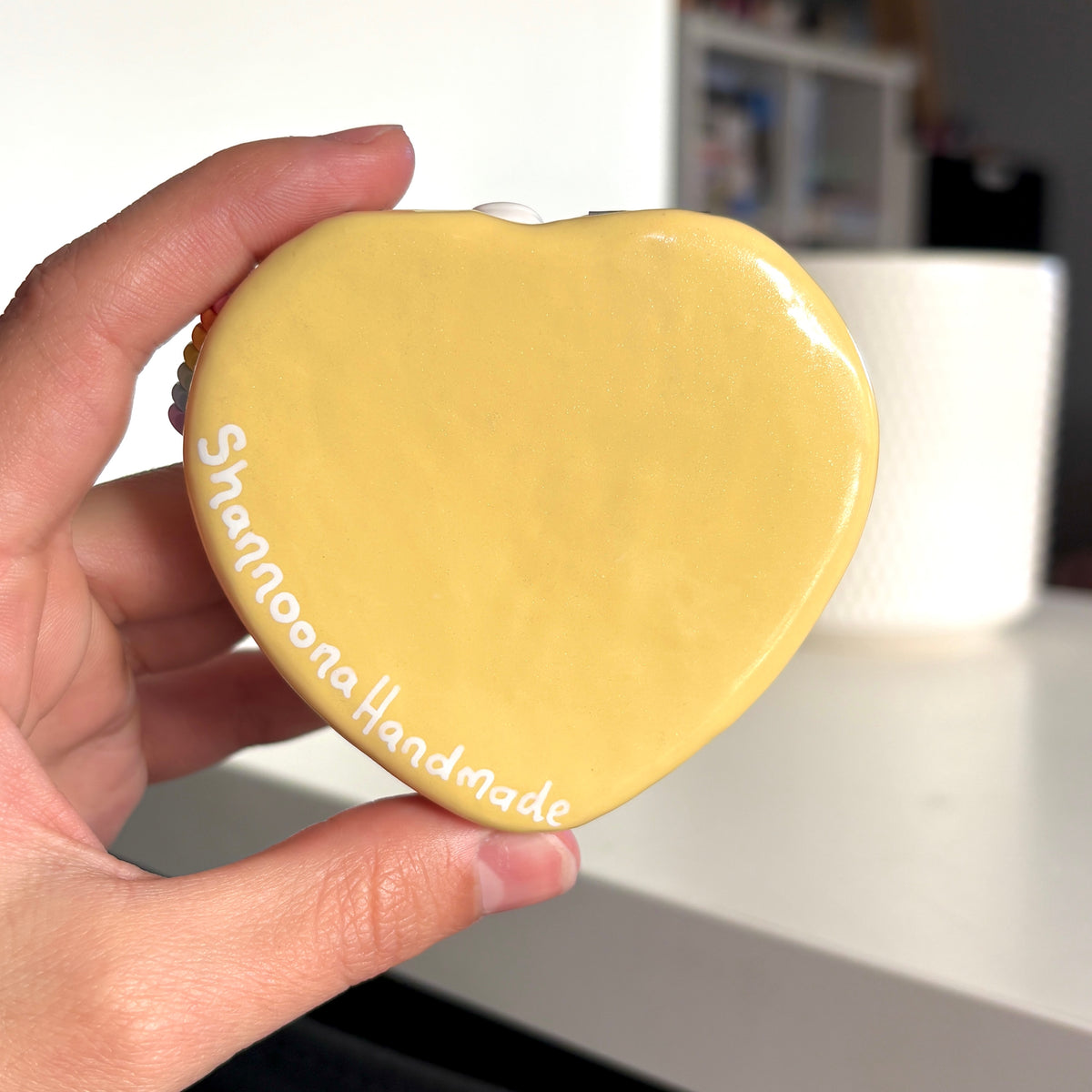 Rainbow Waves Compact Mirror - Yellow
