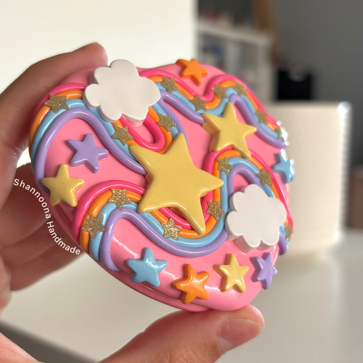 Star Confetti Compact Mirror - Pink
