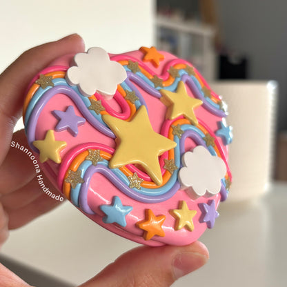 Star Confetti Compact Mirror - Pink