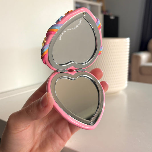 Star Confetti Compact Mirror - Pink