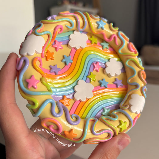 Rainbow Waves Trinket Tray - Yellow