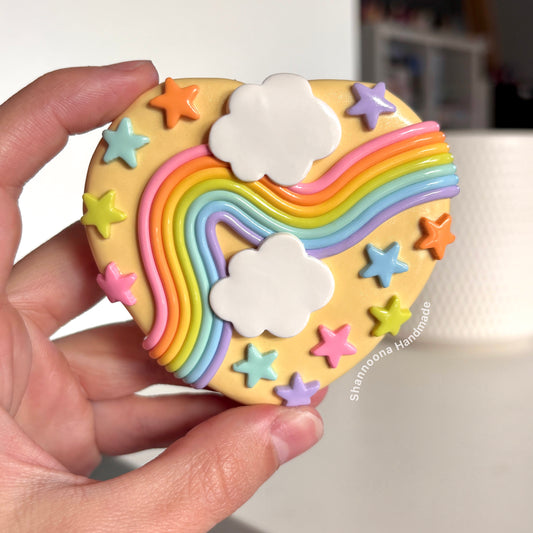 Rainbow Waves Compact Mirror - Yellow