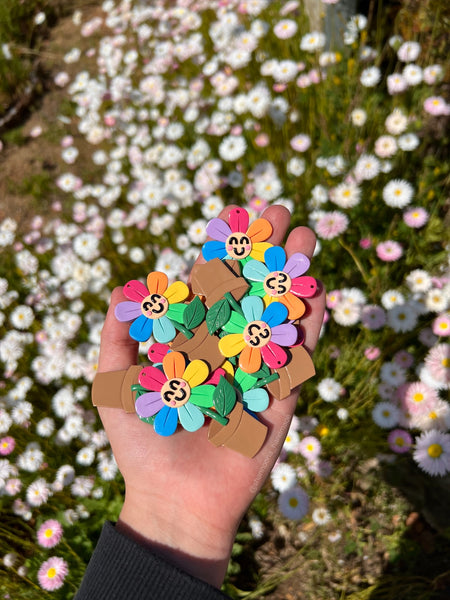 Rainbow Flower Pot Earrings