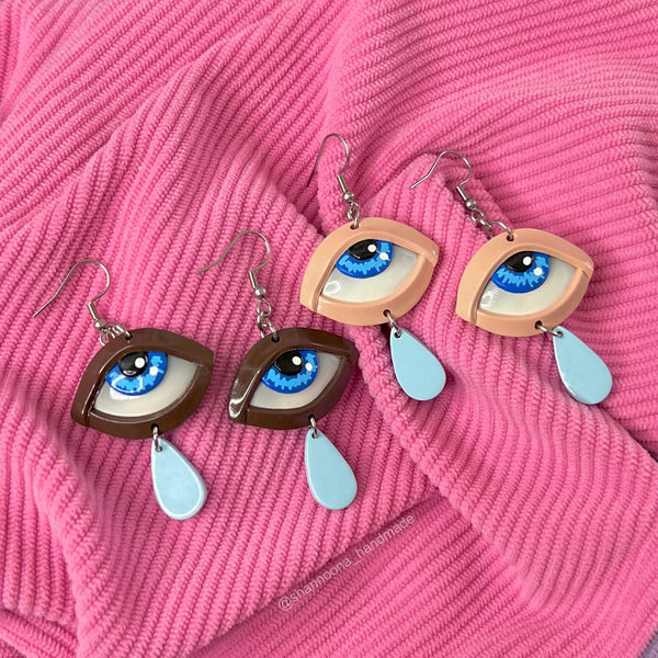 Crying Eye Earrings - Light Skin Tone