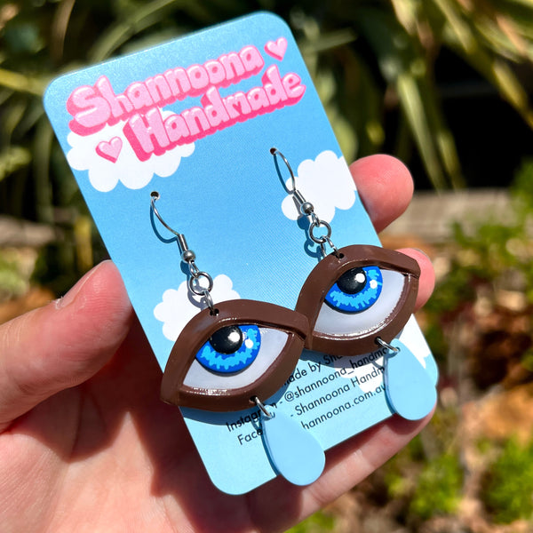 Crying Eye Earrings - Dark Skin Tone