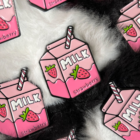 Strawberry Milk Enamel Pin