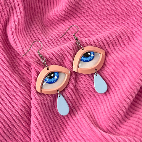 Crying Eye Earrings - Light Skin Tone